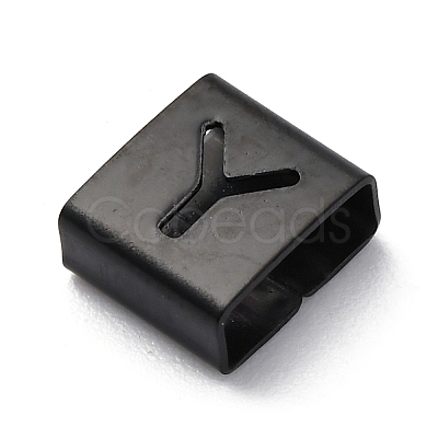 Ion Plating(IP) 304 Stainless Steel Square Slide Charms STAS-L132-21Y-B-1