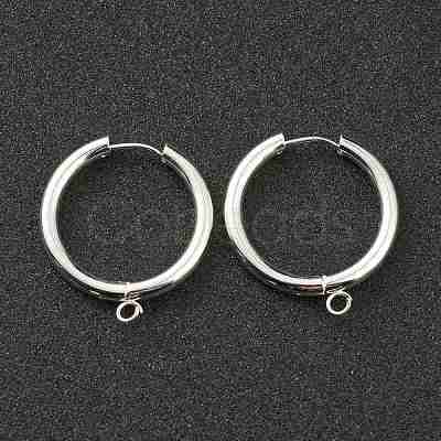 201 Stainless Steel Huggie Hoop Earring Findings STAS-P283-01M-S-1