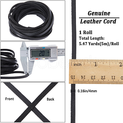 Gorgecraft Flat Cowhide Leather Jewelry Cord LC-GF0001-10B-04-1