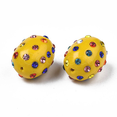 Polymer Clay Rhinestone Beads RB-T017-32H-1