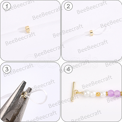30Pcs Brass Crimp Beads KK-BBC0025-42-1