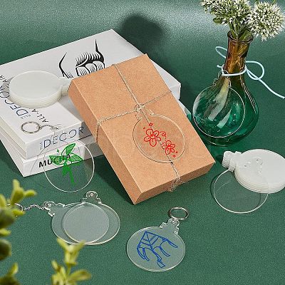 Transparent Acrylic Disc Pendants TACR-NB0001-07B-1