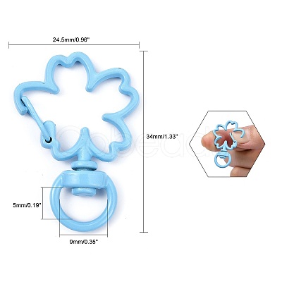 Spray Painted Alloy Swivel Snap Hooks Clasps X-PALLOY-T080-15-NR-1