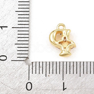 Brass Micro Pave Clear Cubic Zirconia Charms KK-Z151-18G-P-1