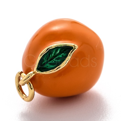 Brass Enamel Charms KK-O140-05G-1
