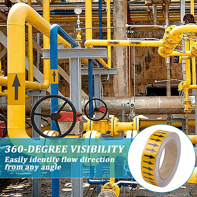 PVC Directional Arrow Tape for Pipe AJEW-WH20020-641A-1