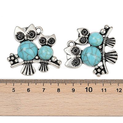 Resin Imitation Turquoise Pendants FIND-C068-23AS-1
