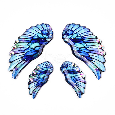 Epoxy Resin Wing Pendants FIND-N005-64B-1