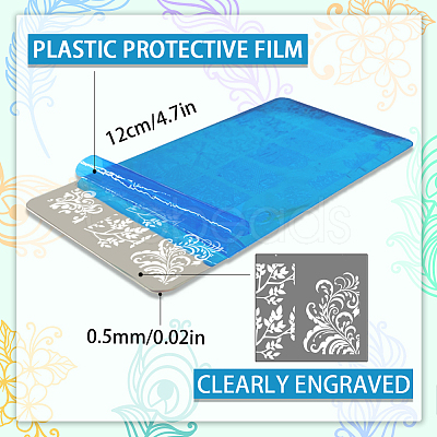 Stainless Steel DIY Nail Art Templates MRMJ-WH0092-035-1