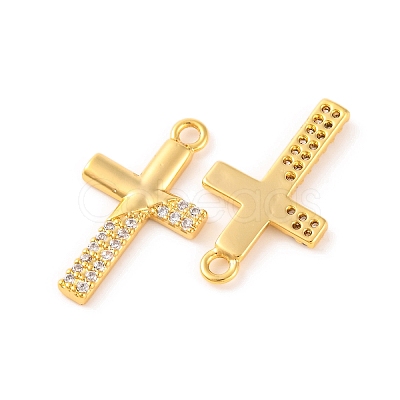 Brass Micro Pave Clear Cubic Zirconia Pendants KK-U017-09E-G-1