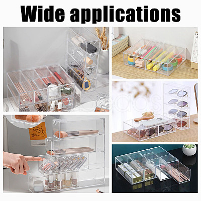 4-Tier Rectangle Acrylic Drawer Box CON-WH0097-50-1