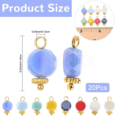 20Pcs Glass Pendants PALLOY-YW00121-1