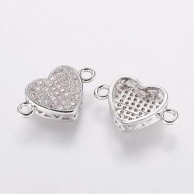 Brass Micro Pave Cubic Zirconia Links ZIRC-E114-01P-1