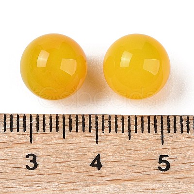 Natural Yellow Agate No Hole Sphere Beads G-K353-04A-28-1