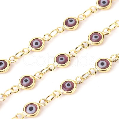 Handmade Evil Eye Lampwork Link Chains CHC-F009-01A-G06-1