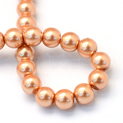 Baking Paint Pearlized Glass Pearl Round Bead Strands HY-Q003-4mm-33-1