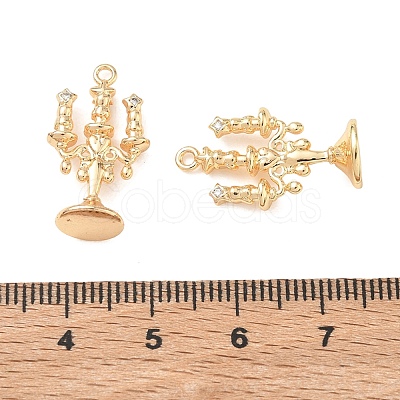 Brass Micro Pave Clear Cubic Zirconia Pendants KK-K351-75G-1