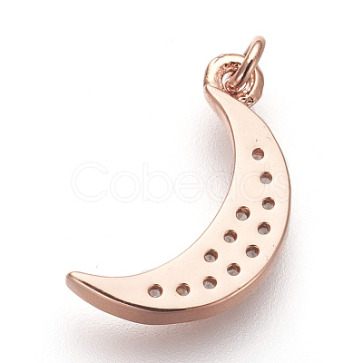 Brass Micro Pave Cubic Zirconia Charms ZIRC-E152-27RG-RS-1