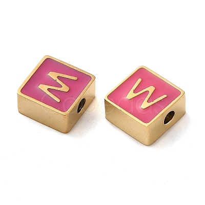 304 Stainless Steel Enamel Beads STAS-L022-293G-W-1