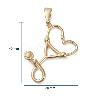 304 Stainless Steel Pendants STAS-I127-091G-1