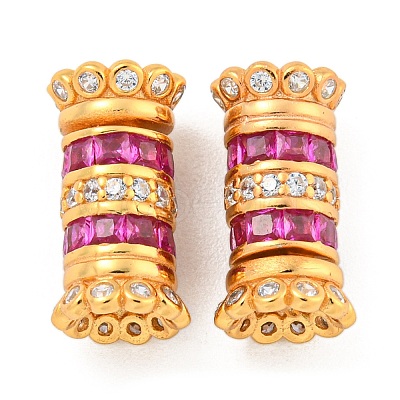 925 Sterling Silver Micro Pave Cubic Zirconia Screw Clasps STER-U001-05C-G-1