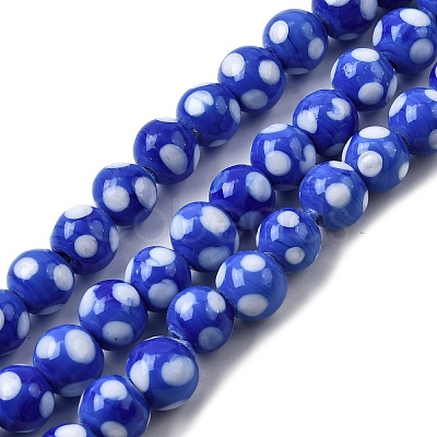 Handmade Lampwork Beads LAMP-D002-8mm-01H-1