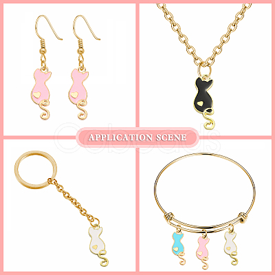 40Pcs 4 Colors Alloy Enamel Pendants ENAM-CJ0002-29-1