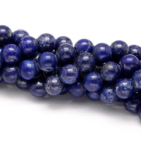 Natural Lapis Lazuli Round Beads Strands X-G-I181-09-4mm-1