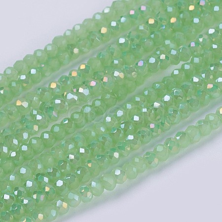 Electroplate Glass Beads Strands GLAA-F076-FR11-1