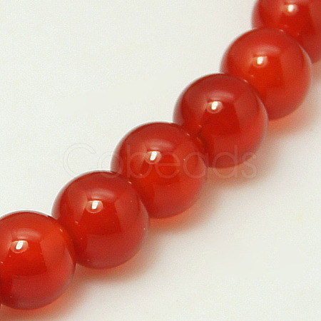 Natural Carnelian Bead Strands X-G-G338-8mm-01-1
