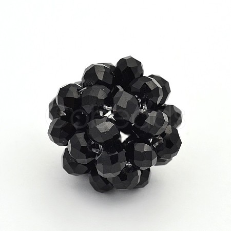 Glass Crystal Round Woven Beads GLAA-A034-8mm-A08-1