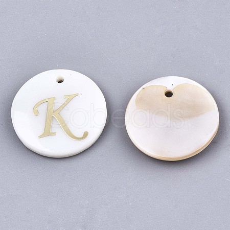 Natural Freshwater Shell Pendants SHEL-N027-04K-1