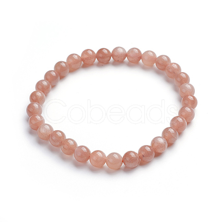 Natural Sunstone Stretch Bracelets LS-BJEW-E373-6mm-13-1