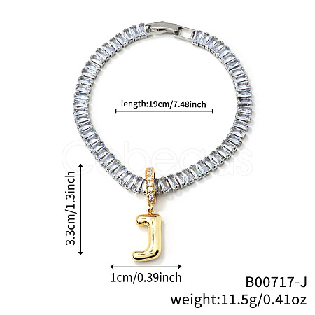 Fashionable Brass Charm Bracelets LI7211-10-1