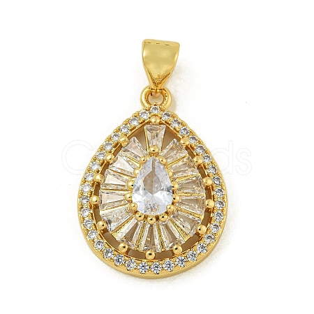 Rack Plating Brass Pave Cubic Zirconia Pendants KK-U029-28G-07-1