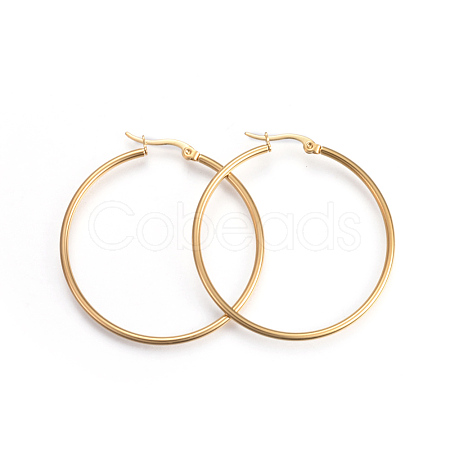 201 Stainless Steel Big Hoop Earrings EJEW-A052-20E-G-1
