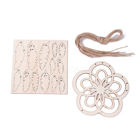 Cottonwood Woven Net/Web Pendants Making Kit WOOD-WH0112-57-1