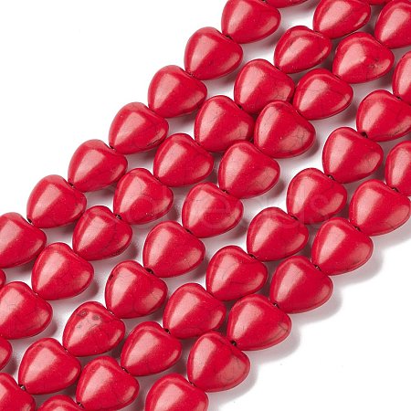 Heart Synthetic Turquoise Beads Strands TURQ-I019-12mm-01-1