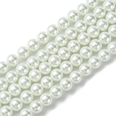 Eco-Friendly Dyed Glass Pearl Round Bead Strands X-HY-A002-8mm-RB001-1