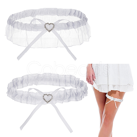 Polyester Lace Bridal Garters DIY-WH0366-34-1