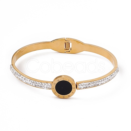Roman Numeral Hinged Bangles BJEW-F439-07G-1