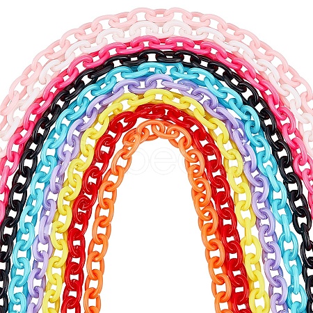 SUNNYCLUE 36 Strands 9 Colors ABS Plastic Cable Chains KY-SC0001-56-1