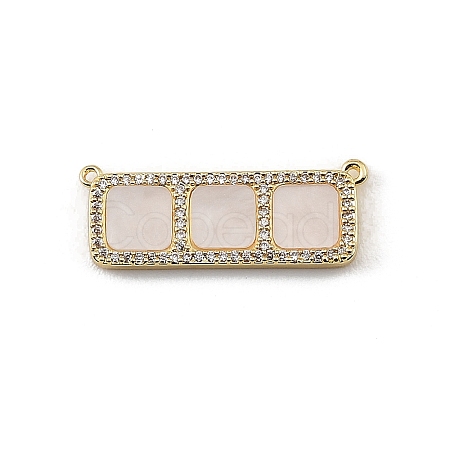 Brass Micro Pave Clear Cubic Zirconia Connector Charms CU-CBA30E8-01G-A02-1