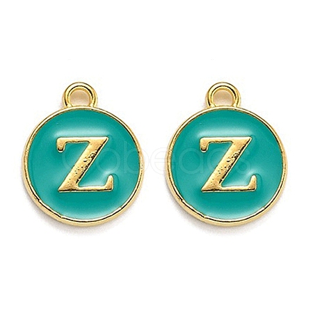 Golden Plated Alloy Enamel Charms X-ENAM-Q437-15Z-1