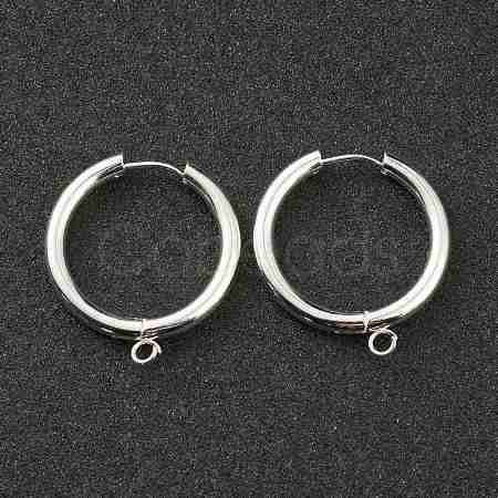 201 Stainless Steel Huggie Hoop Earring Findings STAS-P283-01M-S-1
