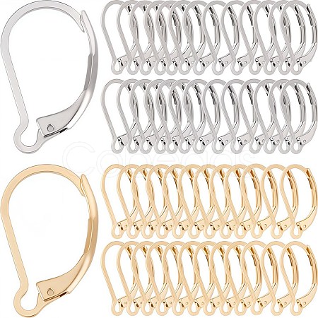 100Pcs 2 Colors 304 Stainless Steel Leverback Earring Findings STAS-SC0006-67-1