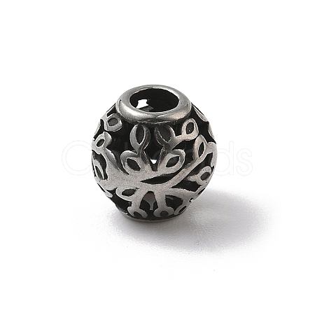 304 Stainless Steel European Beads STAS-H238-09M-AS-1
