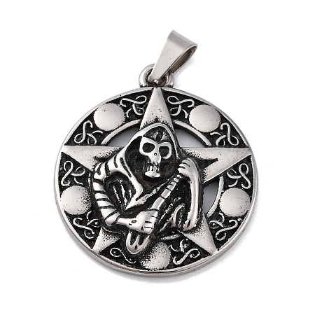 304 Stainless Steel Pendants LS-STAS-Q339-01A-AS-1