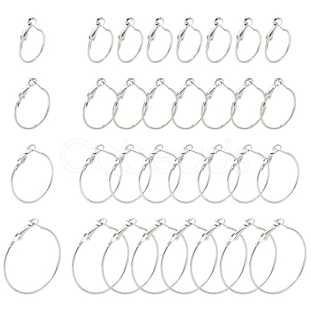 32Pcs 4 Styles Iron Huggie Hoop Earring Findings IFIN-FS0001-49B-1