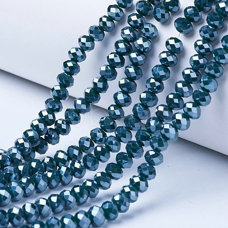 Electroplate Glass Beads Strands EGLA-A044-P8mm-A12-1